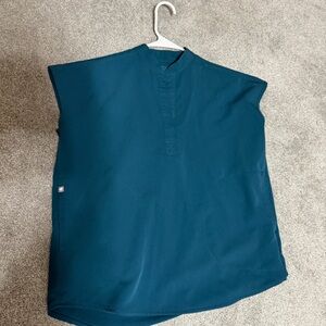 FIGS Caribbean Blue Rafaela Oversized Scrub Top